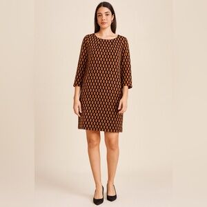 Vivienne‎ Tam Tan and Black Patterned Dress Sz. 8